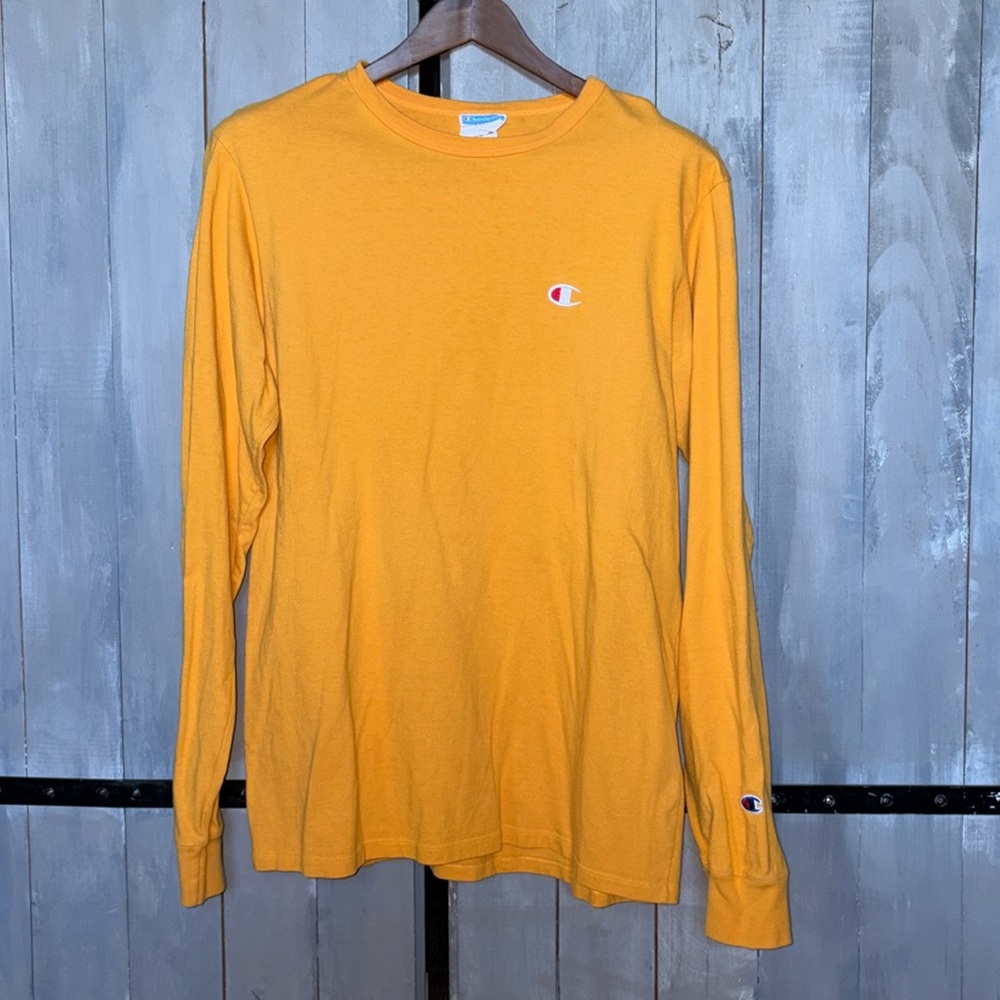 Yellow Champion long sleeve shirt 
Champion yellow shirt